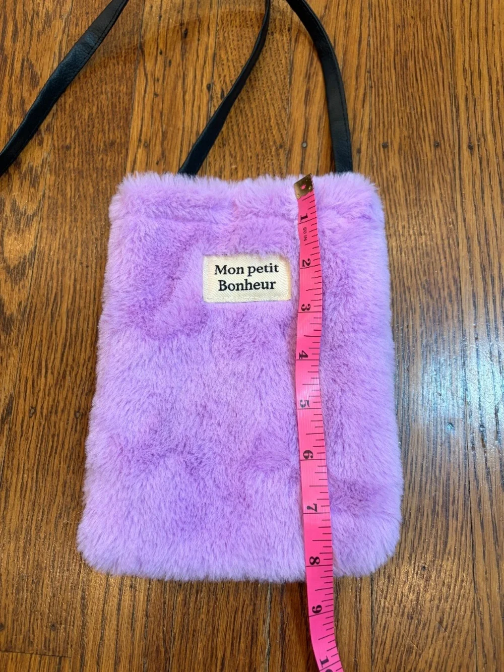 💜 Kids French Purple Faux Fur Crossbody Purse | “Mon Petit Bonheur” 💜